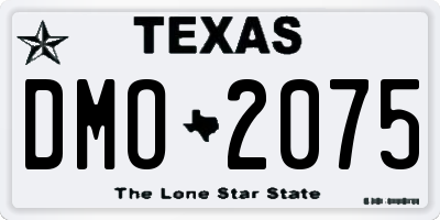 TX license plate DMO2075