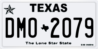 TX license plate DMO2079
