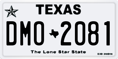 TX license plate DMO2081