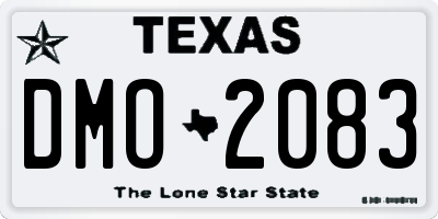 TX license plate DMO2083