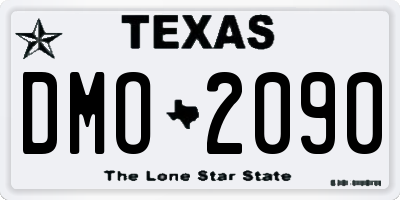 TX license plate DMO2090