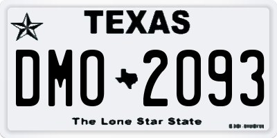 TX license plate DMO2093
