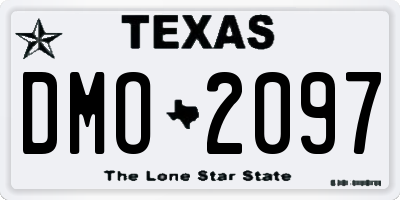 TX license plate DMO2097