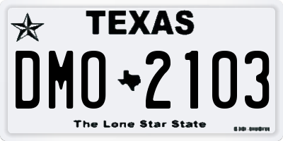 TX license plate DMO2103