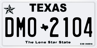 TX license plate DMO2104