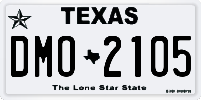 TX license plate DMO2105