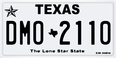 TX license plate DMO2110