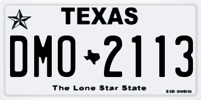 TX license plate DMO2113