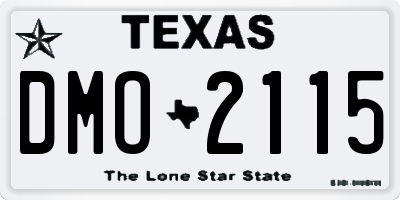 TX license plate DMO2115