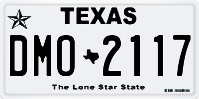 TX license plate DMO2117