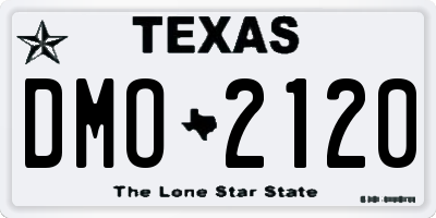 TX license plate DMO2120