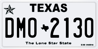 TX license plate DMO2130