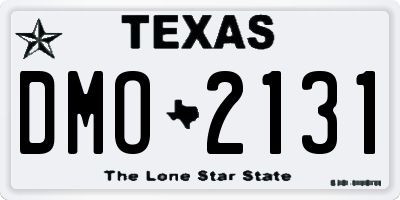 TX license plate DMO2131