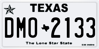 TX license plate DMO2133