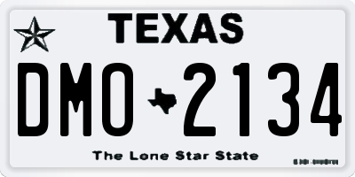TX license plate DMO2134