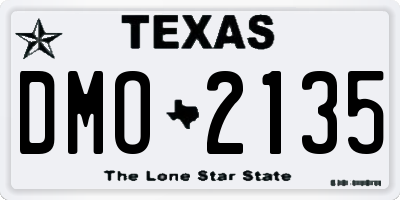 TX license plate DMO2135