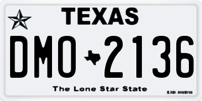 TX license plate DMO2136