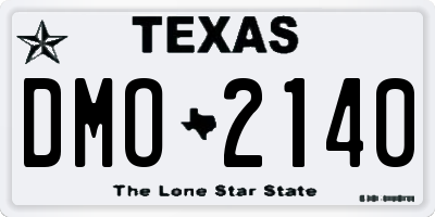TX license plate DMO2140