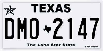 TX license plate DMO2147