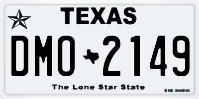 TX license plate DMO2149