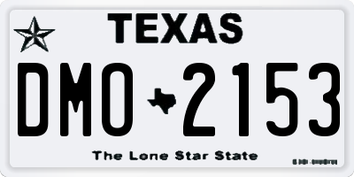 TX license plate DMO2153