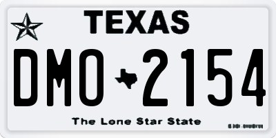 TX license plate DMO2154