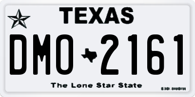 TX license plate DMO2161