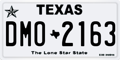 TX license plate DMO2163