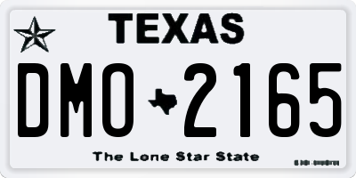TX license plate DMO2165