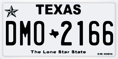 TX license plate DMO2166