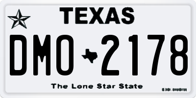 TX license plate DMO2178