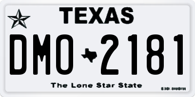TX license plate DMO2181