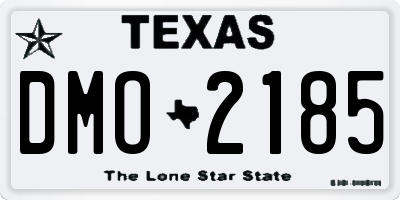 TX license plate DMO2185