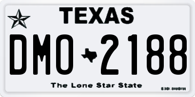 TX license plate DMO2188