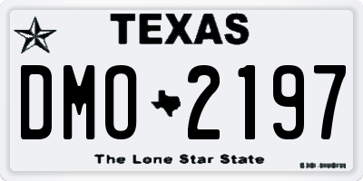 TX license plate DMO2197