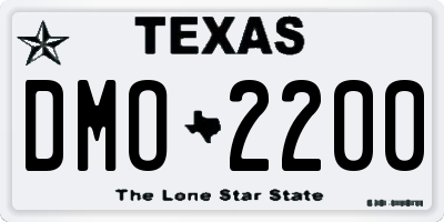 TX license plate DMO2200