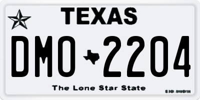 TX license plate DMO2204