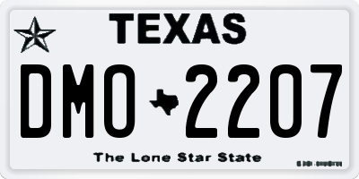 TX license plate DMO2207