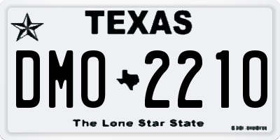 TX license plate DMO2210