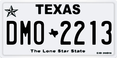 TX license plate DMO2213