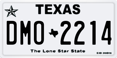 TX license plate DMO2214