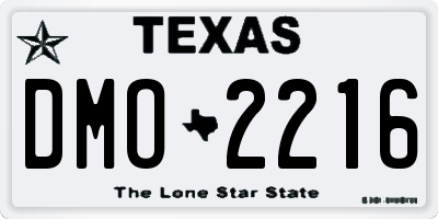 TX license plate DMO2216