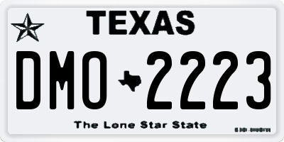 TX license plate DMO2223