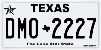 TX license plate DMO2227