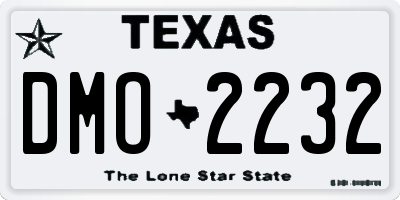 TX license plate DMO2232