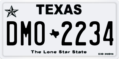 TX license plate DMO2234