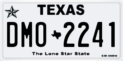 TX license plate DMO2241