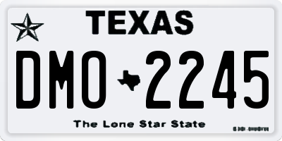 TX license plate DMO2245