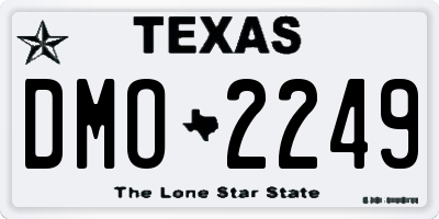 TX license plate DMO2249