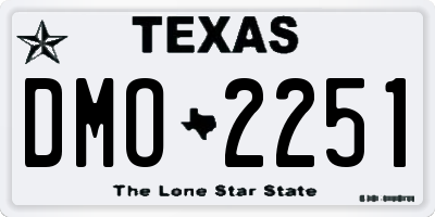 TX license plate DMO2251